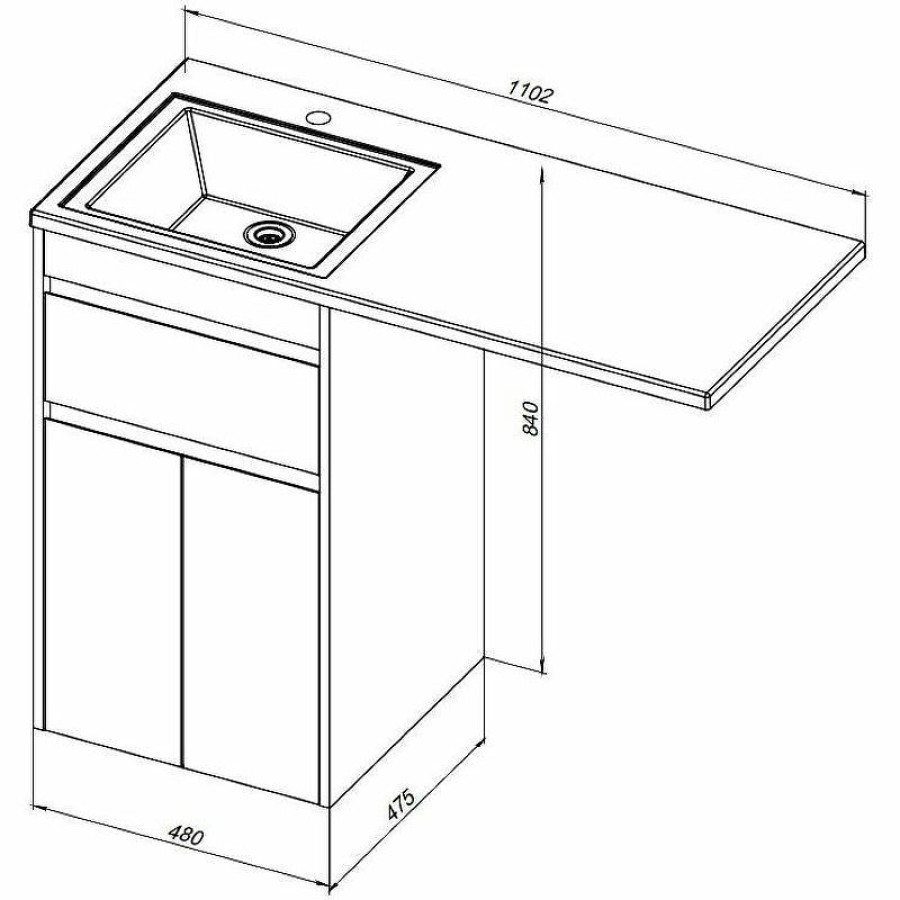 Тумба с раковиной Aquanet Токио 110 L 239204 Белая