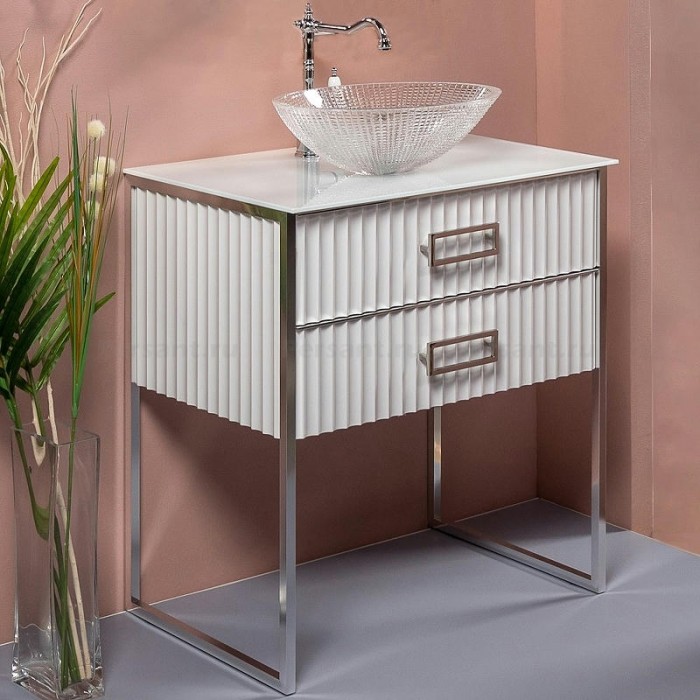 Тумба под солешницу Boheme Armadi Art Monaco 80 867-080-WCR белая/хром