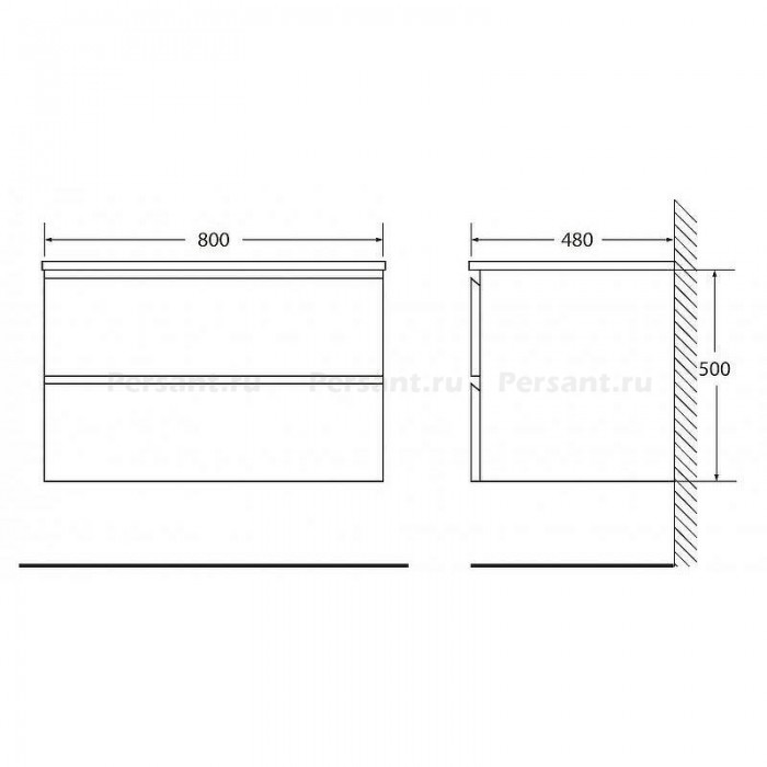 Тумба под раковину BelBagno Luce 80 LUCE-800-2C-SO-PT подвесная Stone