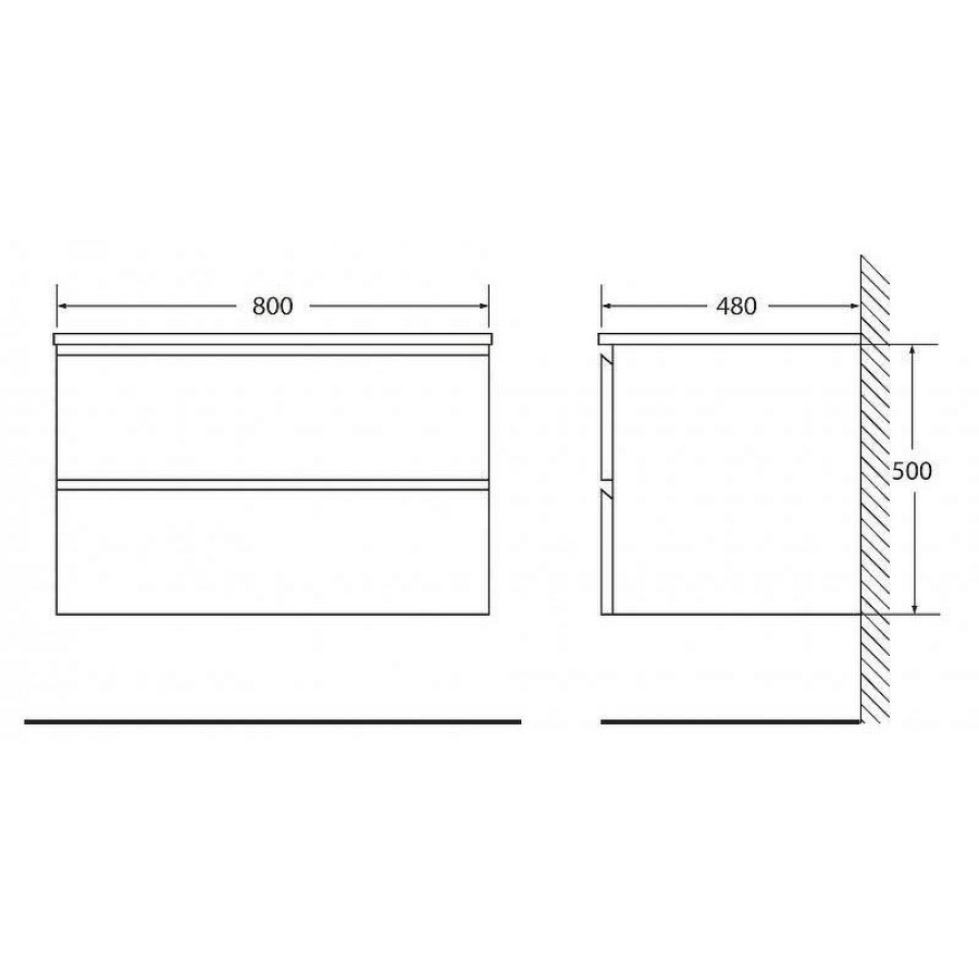 Тумба под раковину BelBagno Luce 80 LUCE-800-2C-SO-PT подвесная Stone