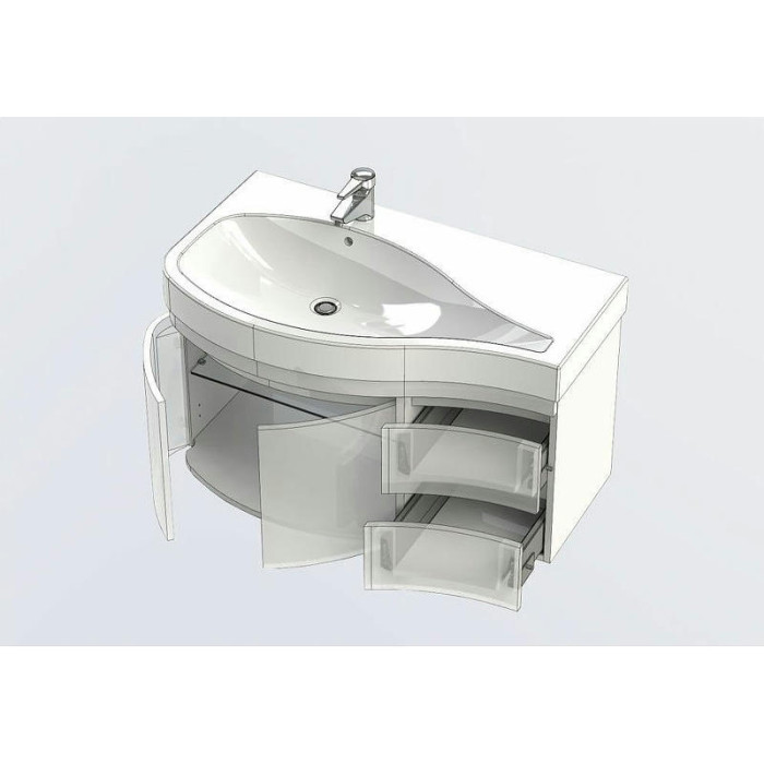 Тумба с раковиной Aquanet Сопрано 95 L 212998 подвесная Белая