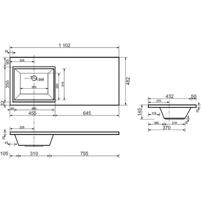 Тумба с раковиной Aquanet Токио 110 L 239204 Белая
