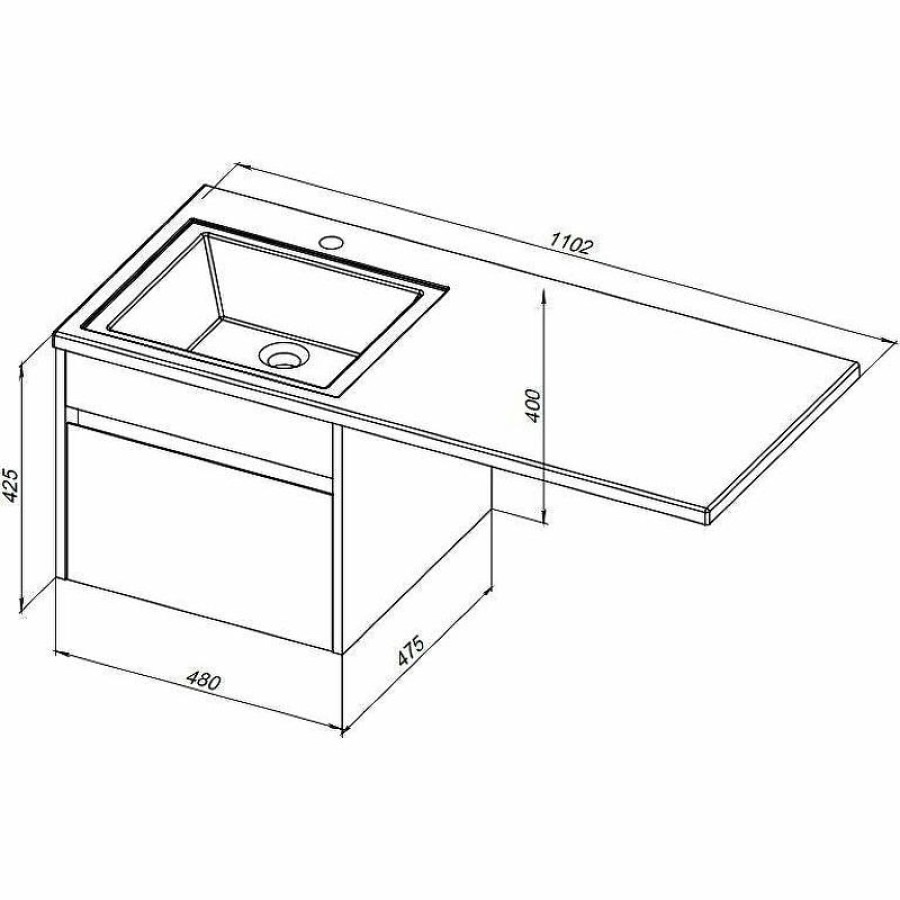 Тумба с раковиной Aquanet Токио 110 R 239209 подвесная Белая