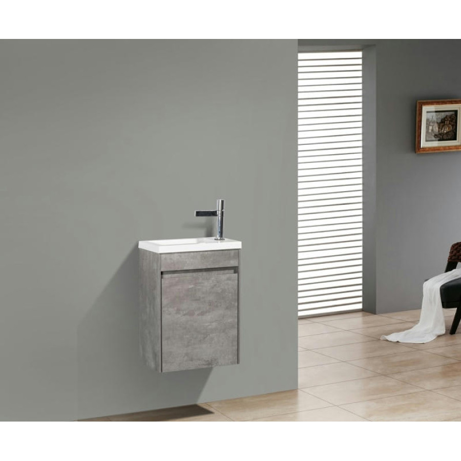 Тумба под раковину BelBagno Pietra Mini 46 L PIETRA MINI-460-1A-SO-SCM-L подвесная Stucco Cemento