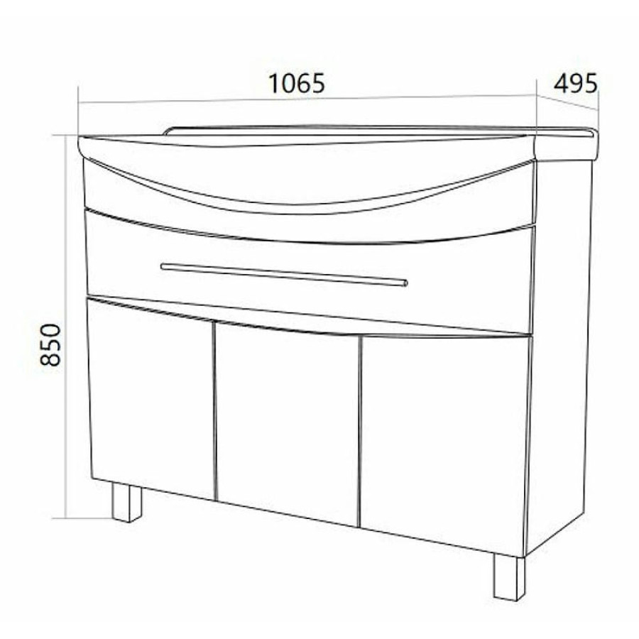 Тумба под раковину 1MarKa Lina Classic New 105Н У94491 Белый глянец