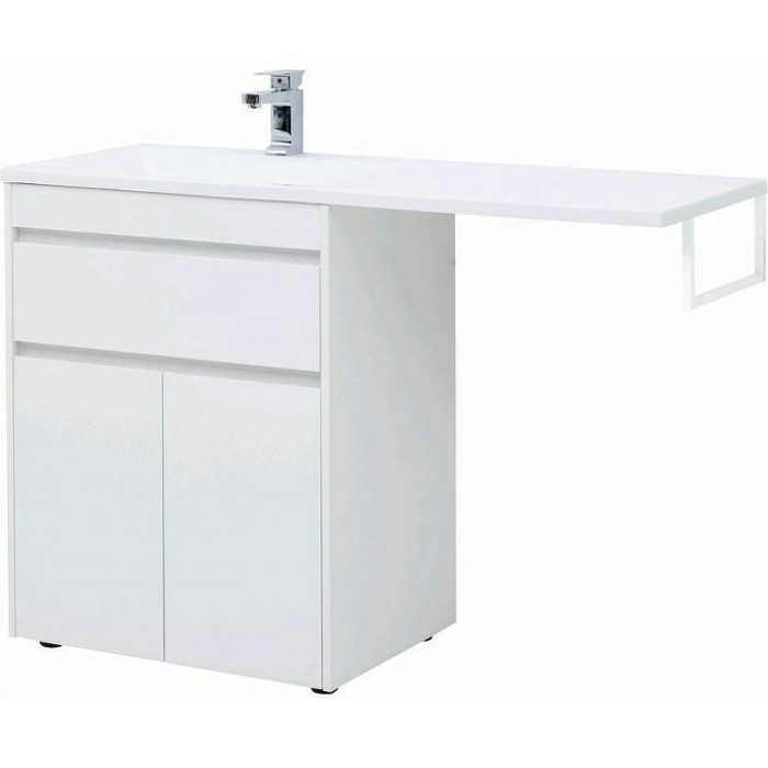 Тумба с раковиной Aquanet Токио 130 L 239215 Белая