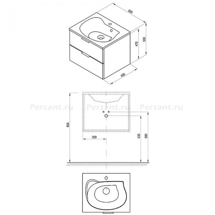 Тумба под раковину Ravak SD Rosa II 60 X000001494 подвесная Белая глянцевая