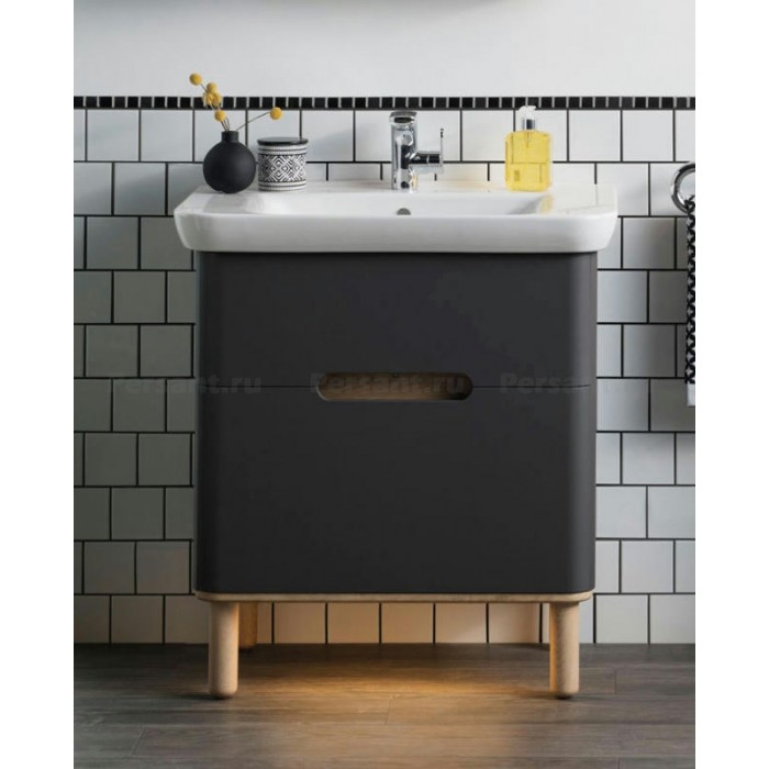 Тумба с раковиной Vitra Sento 63 60834 подвесная Антрацит матовый