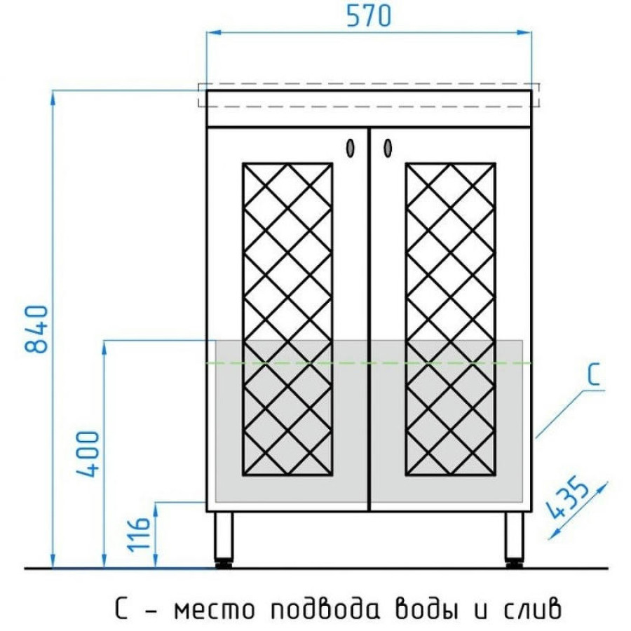 Тумба под раковину Style Line Канна 60 Люкс ЛС-00000726 Белый глянец