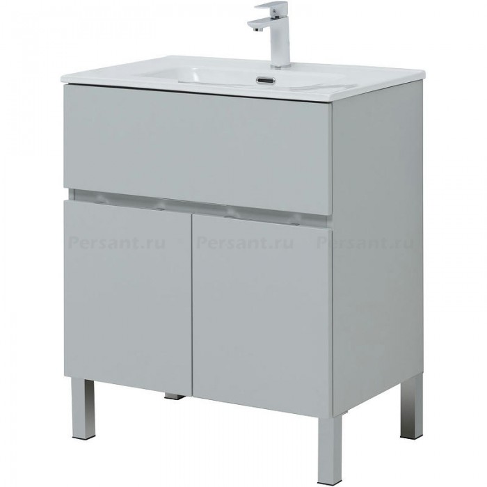 Тумба под раковину Aquanet Алвита New 70 серая матовая 303899 напольная