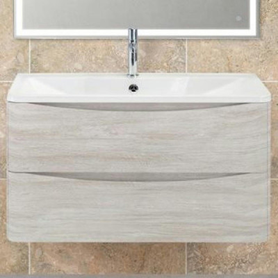 Тумба под раковину BelBagno ACQUA-1000-2C-SO-RVB подвесная Rovere Vintage Bianco