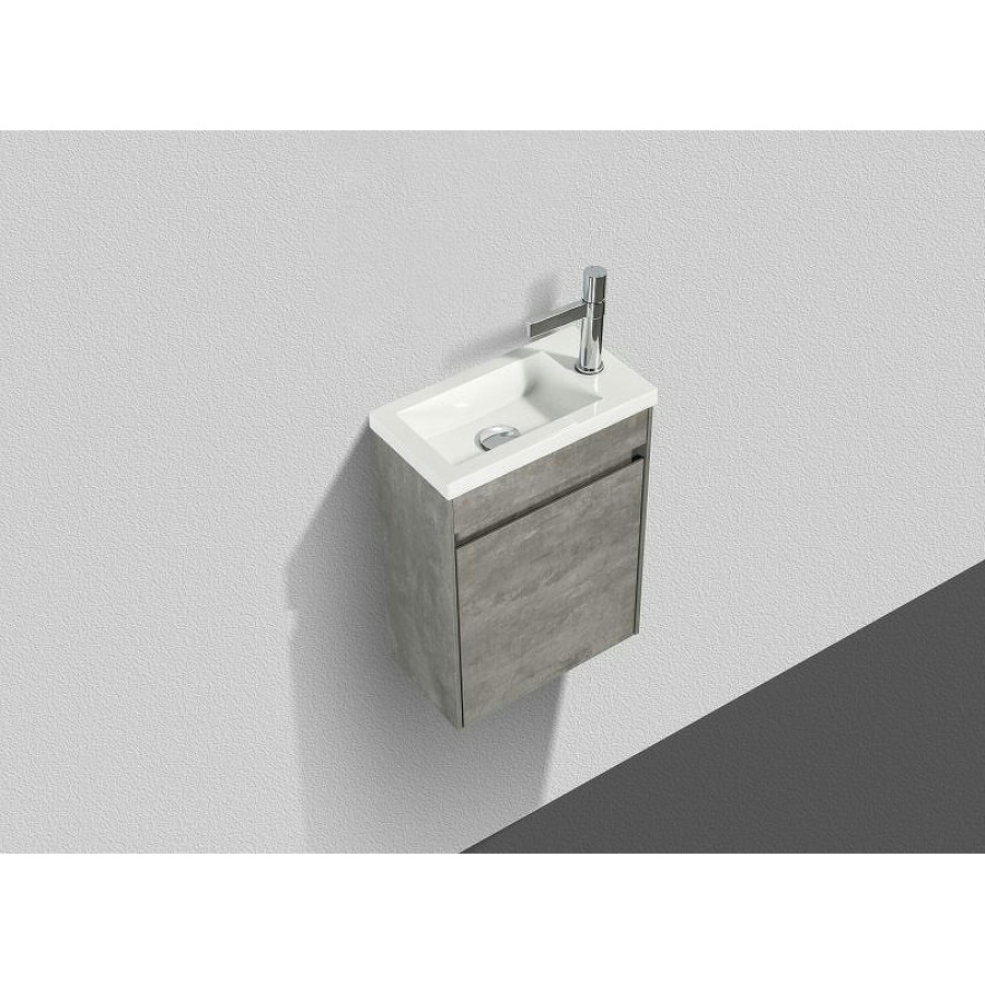 Тумба под раковину BelBagno Pietra Mini 46 L PIETRA MINI-460-1A-SO-SCM-L подвесная Stucco Cemento