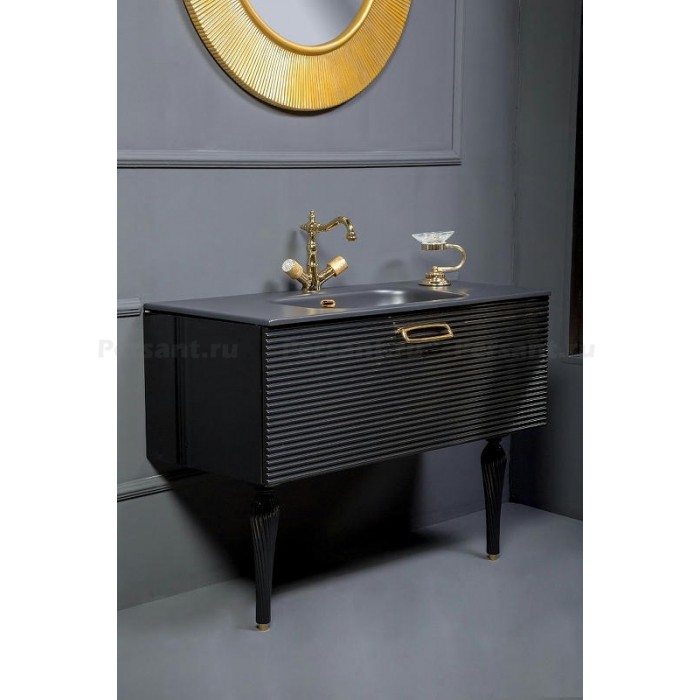 Тумба под раковину Boheme Armadi Art Vallessi Avangarde Linea 80 842-080-BG подвесная Черная Золото