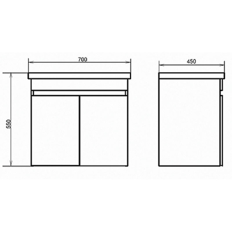 Тумба с раковиной Comforty Осло 70ПД 00-00006118 подвесная Бетон светлый