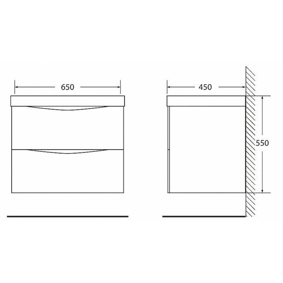 Тумба под раковину BelBagno Marino 65 MARINO-650-2C-SO-RW-P подвесная Rovere Moro