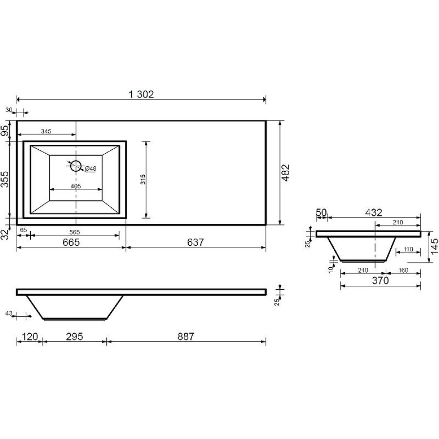 Тумба с раковиной Aquanet Токио 130 L 239215 Белая