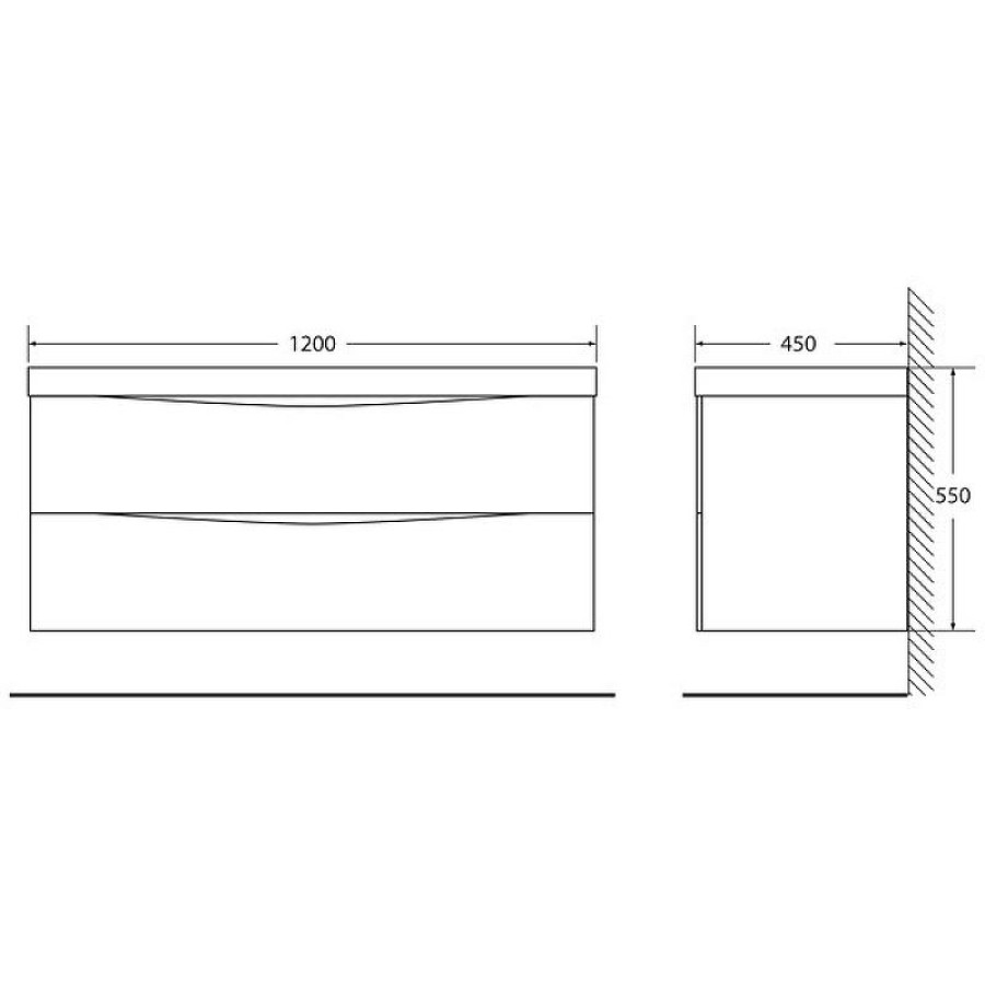 Тумба под раковину BelBagno Marino 120 MARINO-1200-2C-SO-RW-P подвесная Rovere Moro