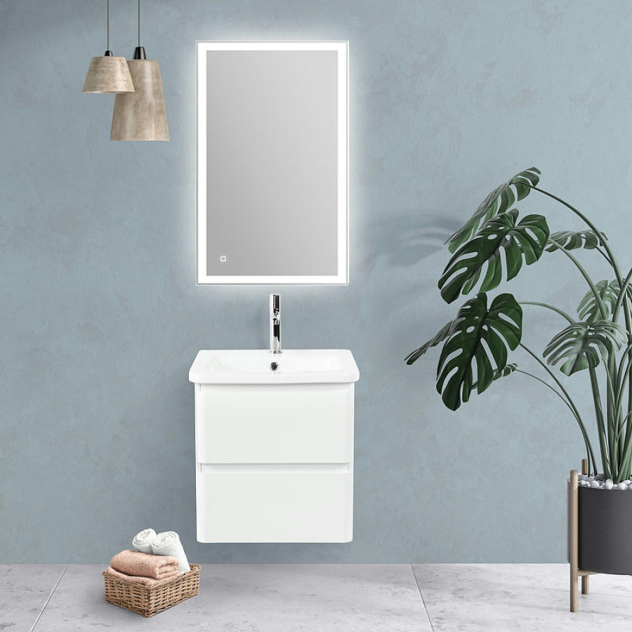 Тумба под раковину BelBagno 50 ALBANO-CER-500-2C-SO-BL подвесная Bianco Lucido