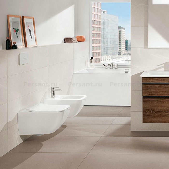 Подвесной унитаз Villeroy&Boch Venticello безободковый с сиденьем микролифт 4611RS01