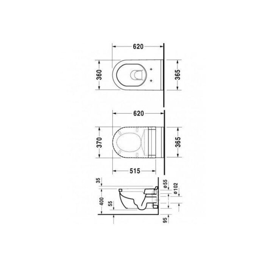 Подвесной унитаз Duravit Starck 3 22260900001-WG