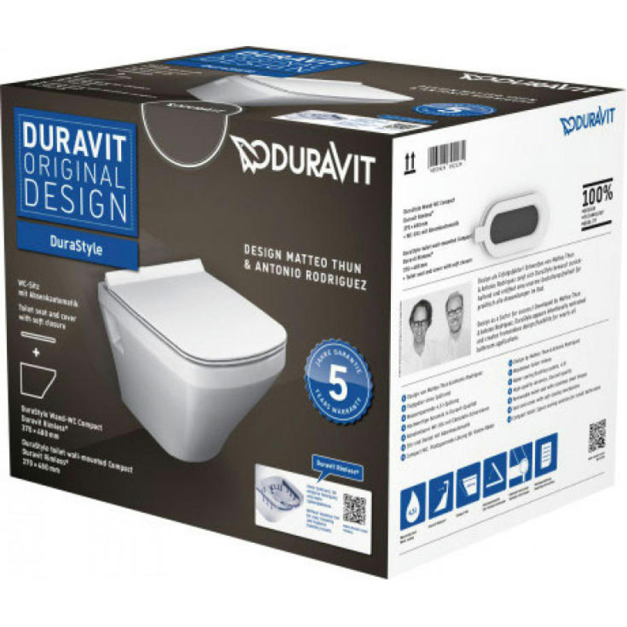 Подвесной унитаз Duravit Durastyle 45710900A1 с сиденьем микролифт