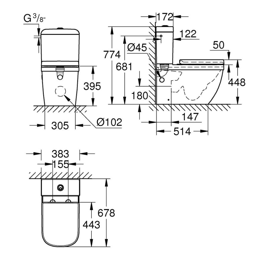 Унитаз Grohe Euro Ceramic Bundle 39462000