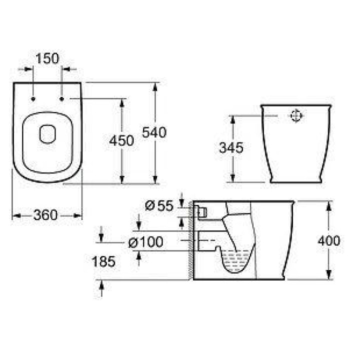 Приставной унитаз BelBagno Prado BB10150CB 