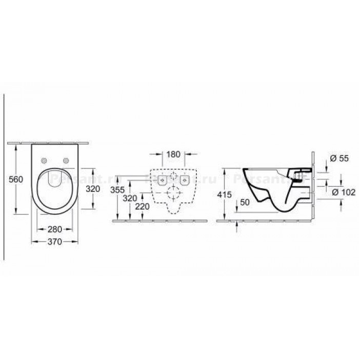 Подвесной унитаз Villeroy&Boch Subway 2.0 безободковый с системой ViFresh 5614A1R1 Ceramic Plus
