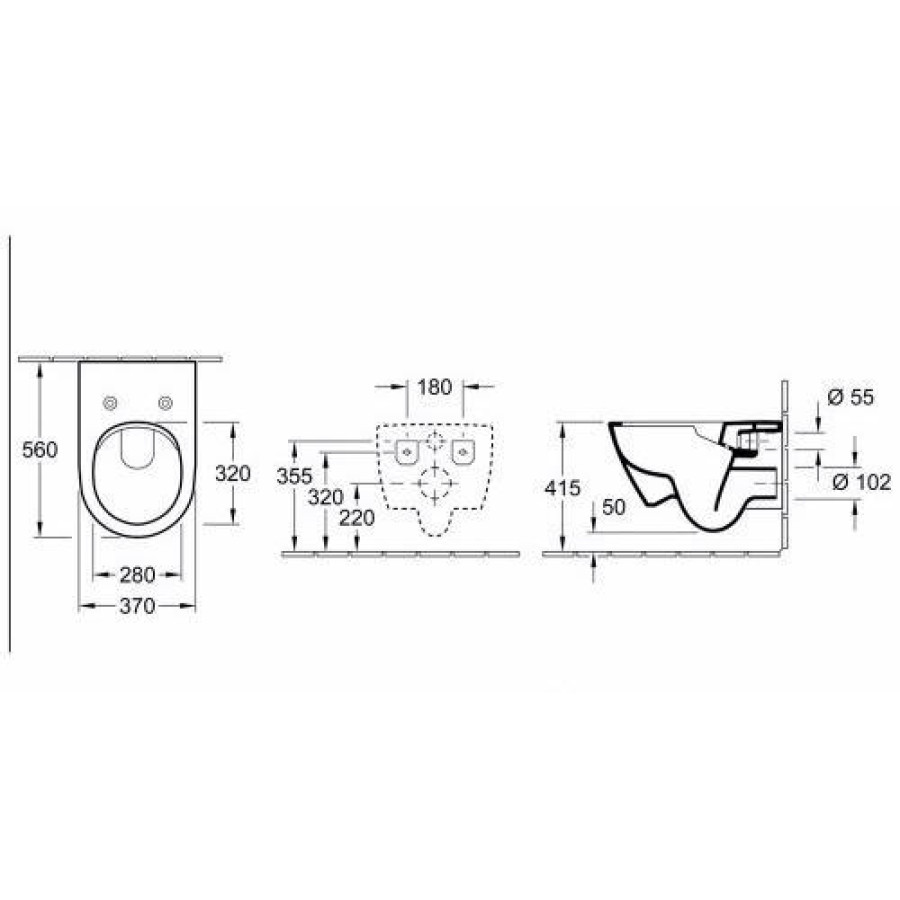 Подвесной унитаз Villeroy&Boch Subway 2.0 5614A1R1