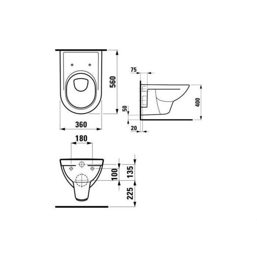 Подвесной унитаз Laufen Pro 8.2095.0.000.000.1