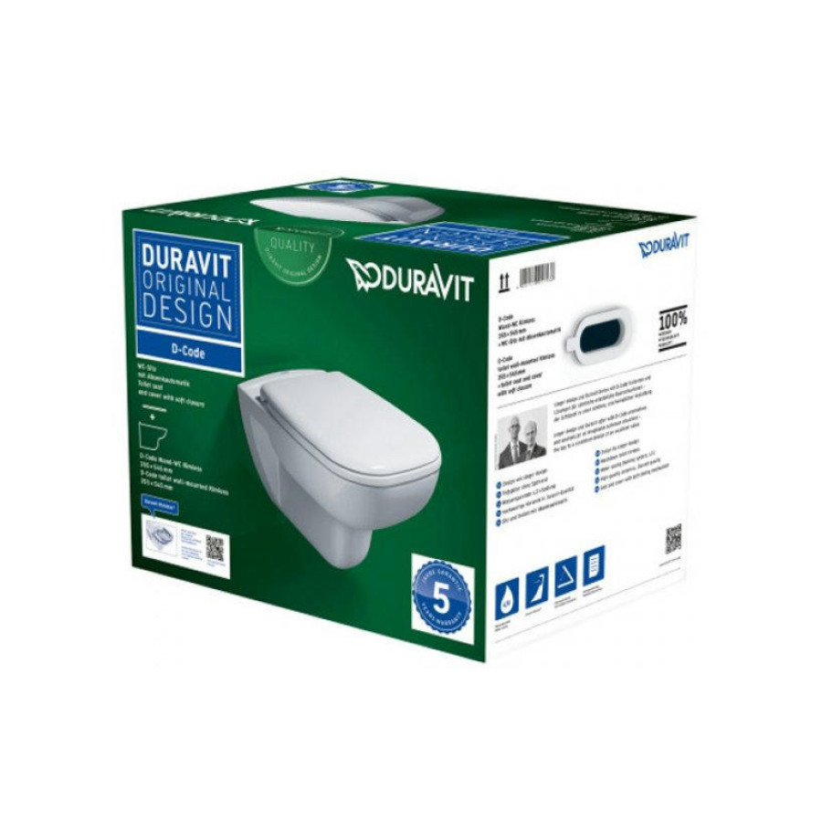 Унитаз подвесной Duravit D-Code 45700900A1 с сиденьем микролифт