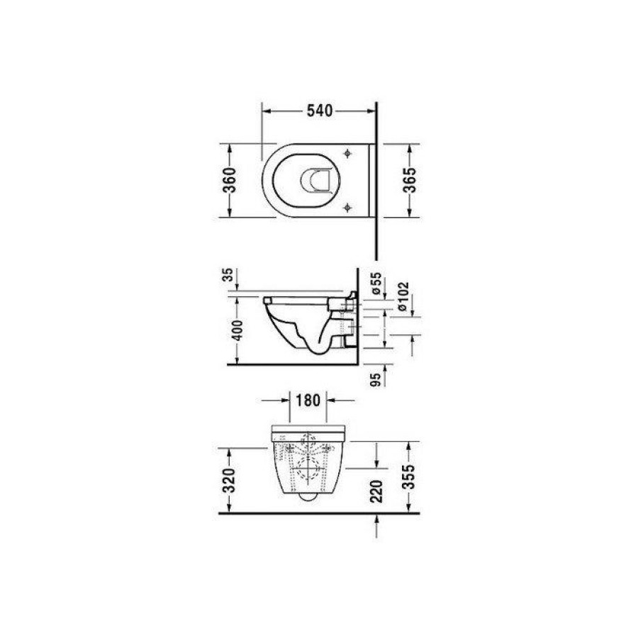 Подвесной унитаз Duravit Starck 3 42250900A1 (2225090000+0063890000)