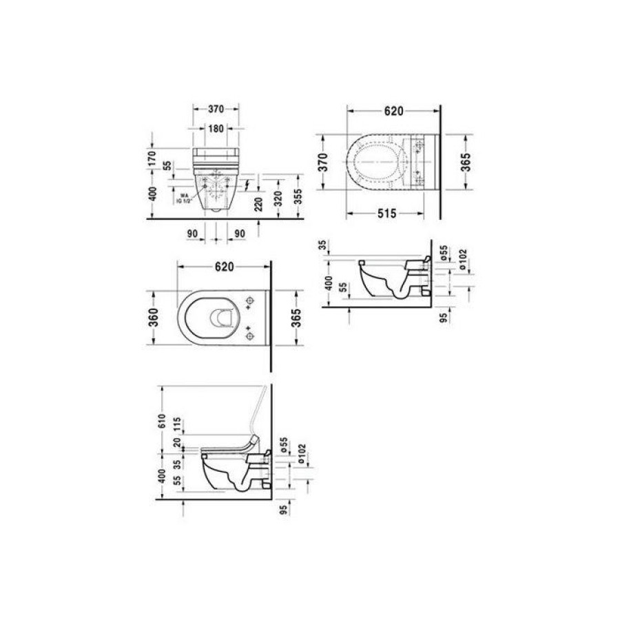 Подвесной унитаз Duravit Starck 3 2226090000