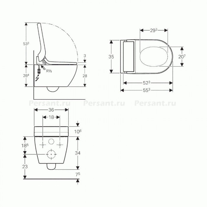 Подвесной унитаз-биде Geberit Tuma AquaClean 146.094.11.1