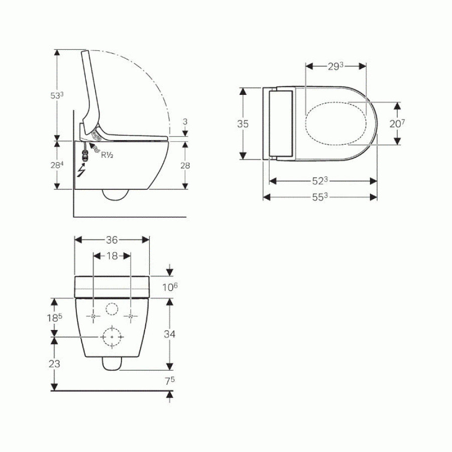 Подвесной унитаз-биде Geberit AquaClean 146.094.11.1