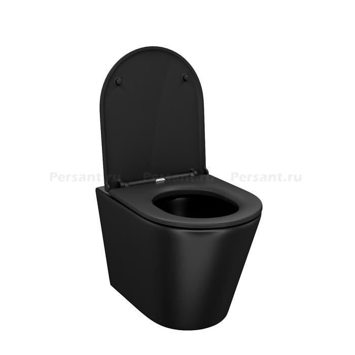 Подвесной унитаз IDDIS Calipso безободковый с сиденьем микролифт CALR3BMi25 черный