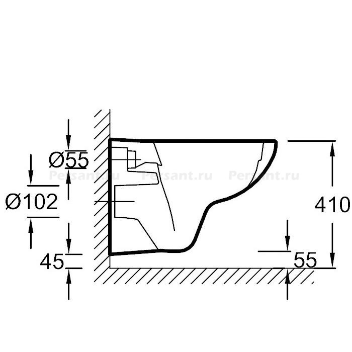 Подвесной унитаз Jacob Delafon Patio EDV102-00 безободковый