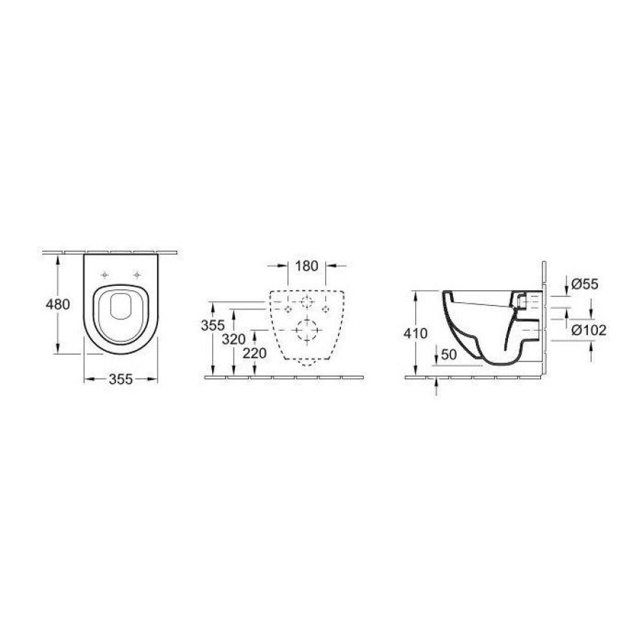 Подвесной унитаз Villeroy&Boch Subway 66041001P (6K041001) (66041001)