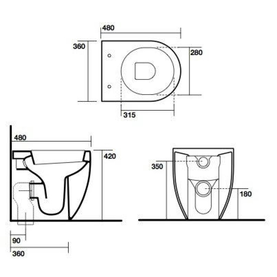 Унитаз приставной KERASAN Flo 3114bi