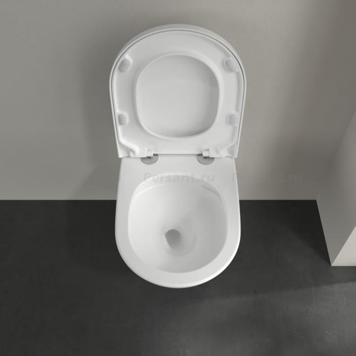 Подвесной унитаз Villeroy&Boch Subway 3.0 со смывом Twist Flush 4670T0R1 Ceramic Plus