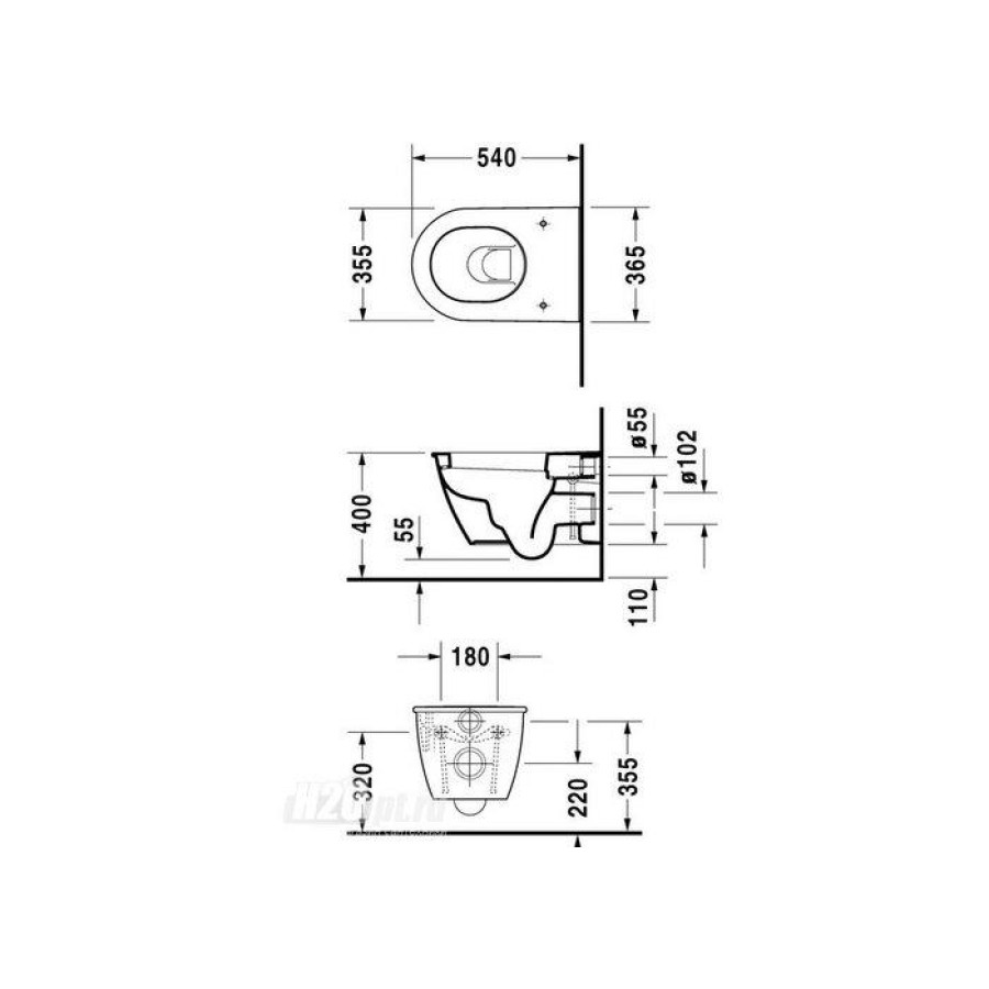 Подвесной унитаз Duravit Darling New 25450900001-WG