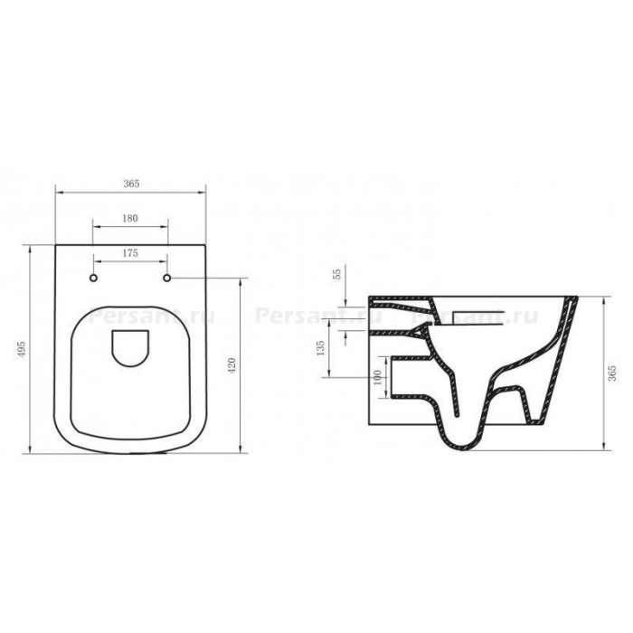 Подвесной унитаз BelBagno ALBANO BB120CHR безободковый