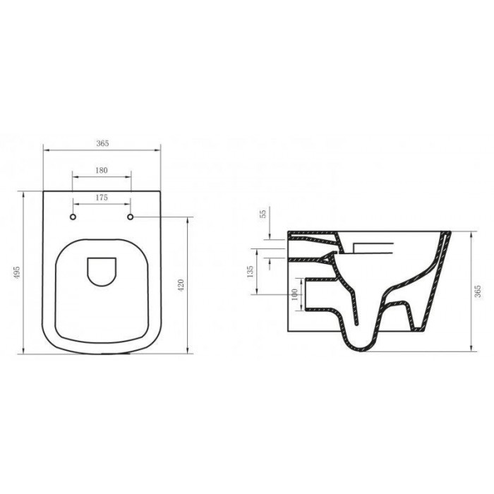 Подвесной унитаз BelBagno ALBANO BB120CHR безободковый
