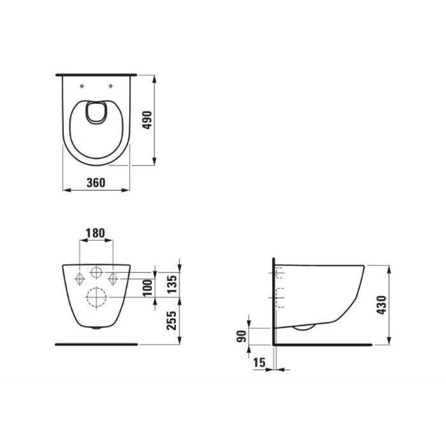 Подвесной унитаз Laufen Pro 8.2096.5.000.000.1 безободковый