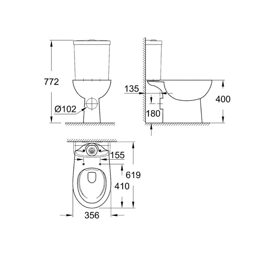 Унитаз Grohe Bau Ceramic 39349000