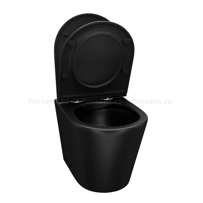 Подвесной унитаз IDDIS Calipso безободковый с сиденьем микролифт CALR3BMi25 черный