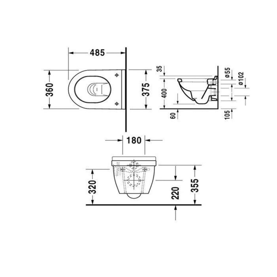 Подвесной унитаз Duravit Starck 3 2227090000