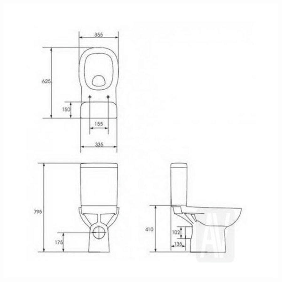 Унитаз напольный Cersanit TRENTO S-KO-TR011-3/6-PL-w, сиденье микролифт