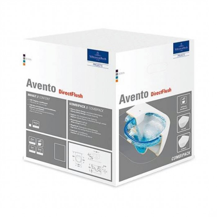Подвесной унитаз Villeroy&Boch Avento безободковый с сиденьем микролифт 5656RS01