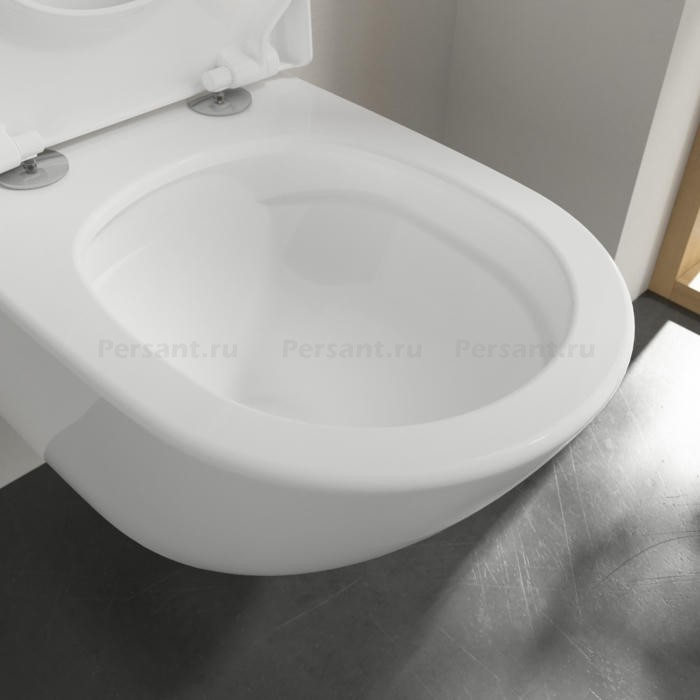 Подвесной унитаз Villeroy&Boch Subway 3.0 со смывом Twist Flush 4670T0R1 Ceramic Plus